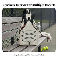 Pickleball Crossbody Bag Multi-Pocket Design Pickleball Equipment Bag Single Shoulder Athletic Bag Water-Resistant for Travel