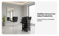 5-Drawer Rolling Hairprofessional Trolley Effortless Casters 5-Drawer Hairhairprofessional Trolley Space-Saving Design Salon Station