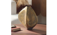 Hammered Metal Vase Textured Surface Decor Piece Artisanal Craftsmanship for Tabletop