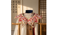 Traditional Embroidered Collar Layered Traditional Chinese Collar Elegant Neckline Trim Easy to Match for Cosplayers, Performers