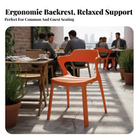 Space-Saving Stackable Armchair Long-Lasting Construction Dining Chair Heavy-Duty Seating Furniture Single-Piece Molding for Event Planners, Business Owners, Restaurant, Reception Area, Kitchen, Waiting Room