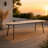 Garden Table Set, Outdoor Dining Table, Extendable, Picnic Table, Modern Minimalist
