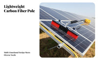 Double Use Photovoltaic Panel Cleaner Portable Solar Panel Cleaning Brush Adjustable Length Water Fed Pole Brush Lightweight Design for Homeowners, Professional Cleaners, Maintenance Personnel, Rooftops, Commercial Buildings