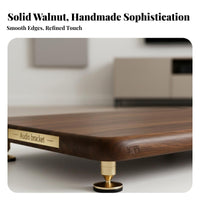 Reduces Resonance Soundbar Vibration Damping Riser Improves Sound Quality Subwoofer Isolation Base Anti-Slip Feet Walnut Wood Speaker Stand Hand-Polished Finish for Audiophiles, High-Fidelity Enthusiasts, Home Theater, Living Room