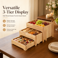 3-Tier Wooden Fruit Display Stand, Retro Cake Stand for Buffet Display, Serving Tray for Dinner Parties, Snack Tray