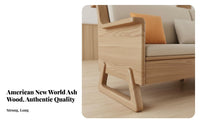 Wooden Sofa with Drawers New Chinese aesthetic Living Room Furniture sturdy Wood Frame Couch for Small Families, Apartment Dwellers, Lounge, Bedroom, Study