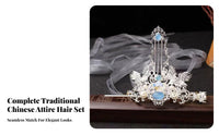 Traditional Chinese Attire Hair Accessory Set Elegant Design Traditional Chinese Attire Hairpin Set Crane Hair Crown Versatile