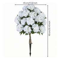 2 Pieces Artificial Hydrangea Tree Realistic Tree with Stake Fake Flower for Homeowners, Patio, Porch