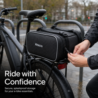 Electric Bicycle Rear Seat Bag with Rain Cover and Charger Storage, Universal Bike Pannier Tail Bag