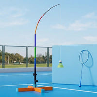 Solo Badminton with Elastic Pole User-Friendly Badminton with Telescopic Elastic Rod Glowing for Court