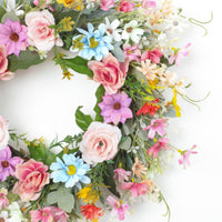 Vibrant Colors Seasonal Floret Wreath Handmade House Decoration Realistic Look for Party