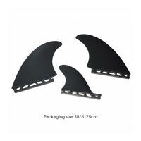 3 Pieces 3 Piece Thruster Fins Curved Fin Design Thruster Fin Arrangement Cutout Base Fiberglass Surfboard Fins