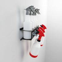 Wall Mount Spray Bottle Rack Sturdy-Duty Spray Bottle Holder Car Detailing Storage Rack Includes Mounting Hardware
