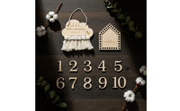 Baby Milestone Board with Numbers Wooden Nursery Hanging Sign Sleeping Reminder Plaque with Tassel Engraved puffShaped