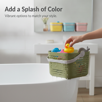 Portable Plastic Shower Caddy Basket with Handle for Bathroom Toiletries and Storage