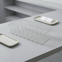 7 Divider Boards Acrylic Card Storage Box Removable Dividers Clear-Lid Card Box