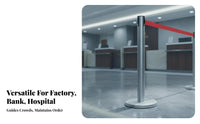 Retractable Belt Stanchion Weighted Base Stainless Steel Queue Post Sturdy Construction Stainless Steel Stanchion Post for Airports, Lobbies, Theaters