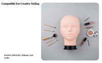 Realistic Skin Texture Makeup Practice Head Multifunctional Makeup Practice Mannequin Easy to Clean for Beginners, Cosplayers, Salon