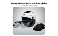 Motorcycle Half Helmet 3C Certified Motorcycle Half Helmet Double Visor Shell Visor Ed Headwear for Men, Four-Season, Daily Commute, Leisure Rides