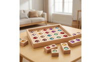 20 Pieces Acrylic Blocks with Wooden Tray Faceted Gem Blocks Sorting Building Piece Set for Classroom