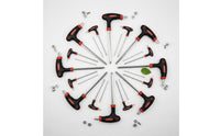10 Pieces T-Handle Hex Key Set Hanging Holes Manual Tool Kit Red Accents