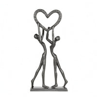 Cast Iron Figurine Anniversary Gift Metal Couple Figurine Handcrafted Romantic Iron Statue for Couples