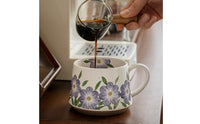 Wide Handle Vintage Floral Coffee Mug Easy to Clean Coffee Mug for Office