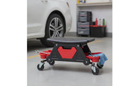 Creeper Seat with Tool Tray Padded Rolling Stool Heavy Duty Garage Stool with Tool Tray for Hobbyists