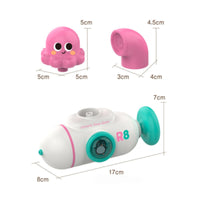 Handheld Toy Undersea Vessel with Pull Handle Compact Undersea Vessel Bath Toy Safe Water Squirter BPABPA-Safe for Toddlers