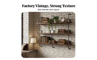 Heavy-Duty Industrial Pipe Shelving Unit Vintage Look Industrial Pipe Shelving Rustic Design Wall Shelf Space-Saving for Interior Designers, DIY Enthusiasts, Beauty Salon, Living Room, Bedroom, Office