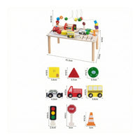 Tabletop Wooden Activity Table Fine Motor Educational Busy Board Table Sensory Wooden Activity Center Learning for Preschoolers