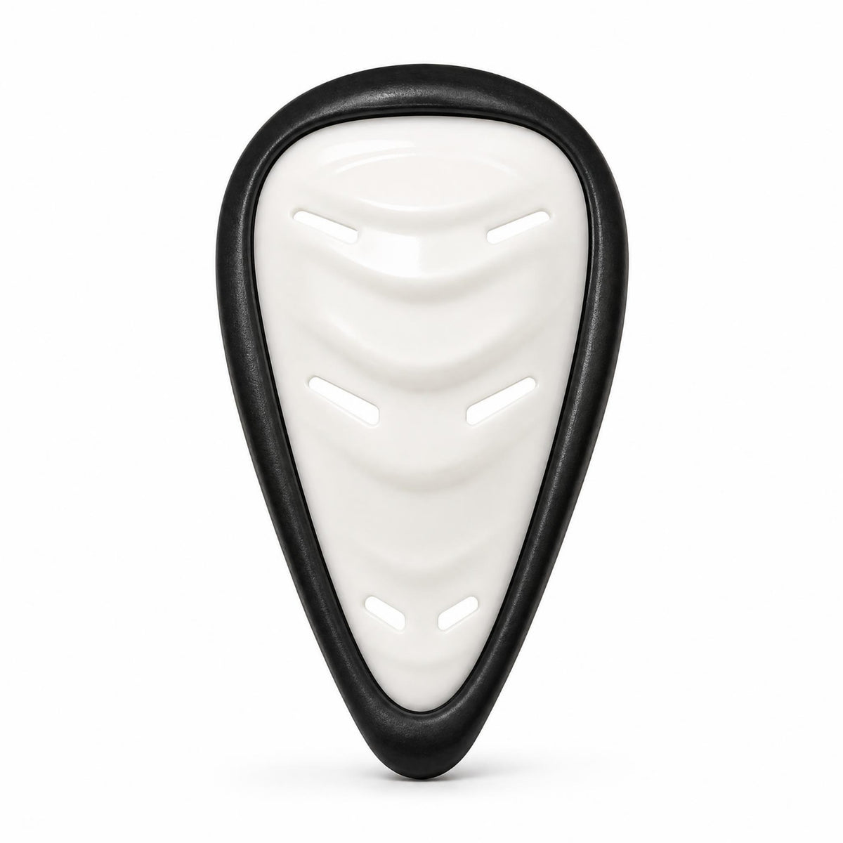TPR Edging Hard Plastic Groin Cup Ventilated Vented Groin Cup Teardrop-Shaped Contoured