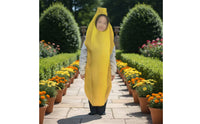Full-Body Banana Costume Smooth Material Pull-on Banana Suit Halloween Costume Single-Color for Children