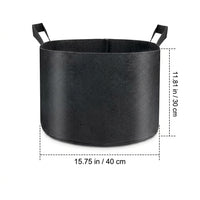 Plant Grow Bags, 30cm Black Non-Woven Breathable Grow Bags with Handles, Degradable Grow Bags for Vegetables, Trees & Shrubs