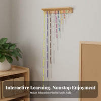 Tactile Experience Math Bead Chains with Frame Develops Fine Movement Skills Educational Bead Chains and Squares Improves Hand-Eye