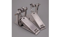 Double Pedal with Twin Beaters Metal Double Bass Drum Pedal Brushed for Drummers, Beginners, Home Practice