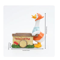 Compact Goose Planter Rustic Resin Planter with Goose Charming Flower Pot Ornament Funny for Plant Lovers, Desk