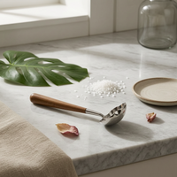 Long-Handled Soup Spoon Mirror-Polished Kitchenware Lotus-Petal Shape