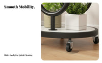 Lockable Casters Multi-Tier Plant Stand with Wheels Sturdy Carbon Steel Metal Plant Stand with Wheels Anti-Rust Rolling Flower Pot Shelf Multifunctional for Balcony, Living Room, Bedroom, Office