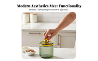 Moisture-Proof Sealed Food Jar Light Luxury Design Airtight Food Canister Long-Lasting Decorative Storage Canister Wide Mouth for Kitchen Countertop, Living Room, Bathroom