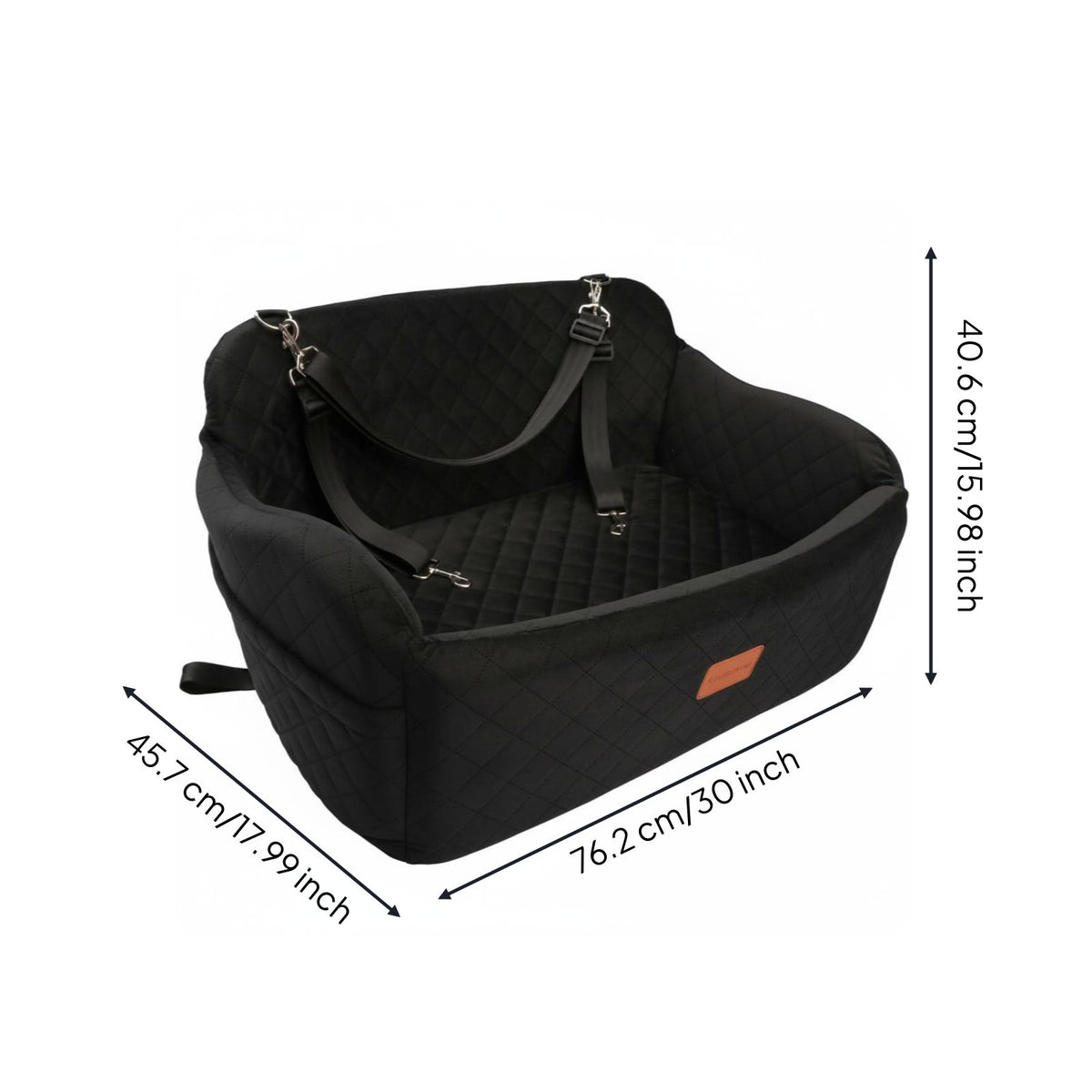 Thick Padded Dog Car Booster Seat Raised Design Dog Car Seat Bed No Tools Required
