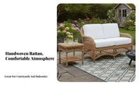 Weather-Resistant Woven Sofa Set Comfortable paddings Outdoor Furniture Modern design Patio Seating Easy Assembly for Business Owners, Hotel Managers, Balcony, Terrace, Garden, Backyard