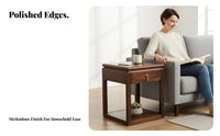 With casters C-Shaped Rolling Table Movable Wheeled C-Shaped Table Space-Saving Household Furniture Multi-Functional for Apartment Dwellers, Homeowners, Students, Living Room, Bedroom, Small Spaces, Home Office