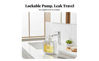 Refillable 4-Piece Travel Bottle Kit Portable Liquid Dispenser Set Easy Dispensing Toiletry Container Leakresistant for Travelers, Gym-& headers, Students, Business journey, holiday, Camping, Bathroom