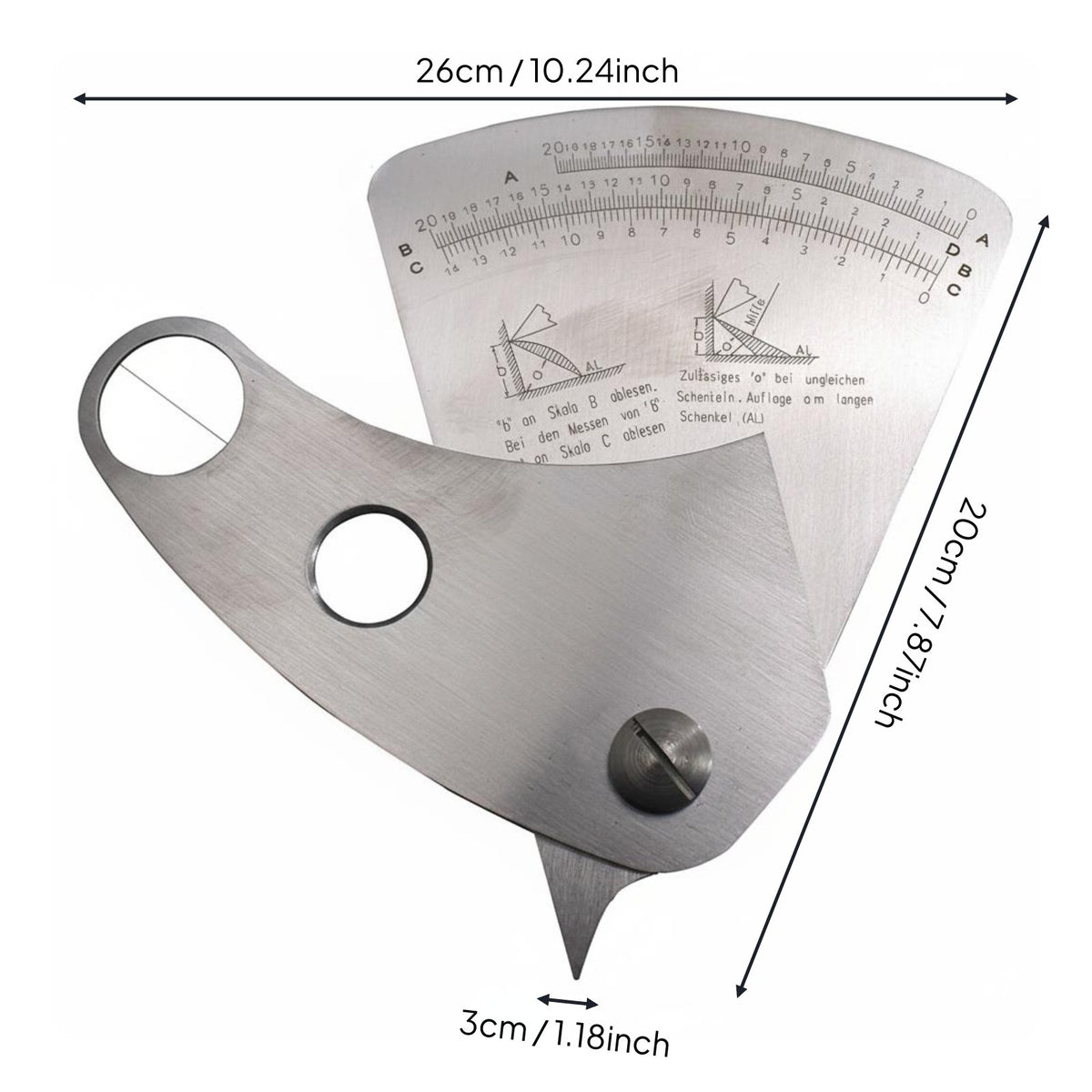 Stainless Steel Weld Gauge Fabrication Angle Gauge Compact Workshop Tool for Welders, Job