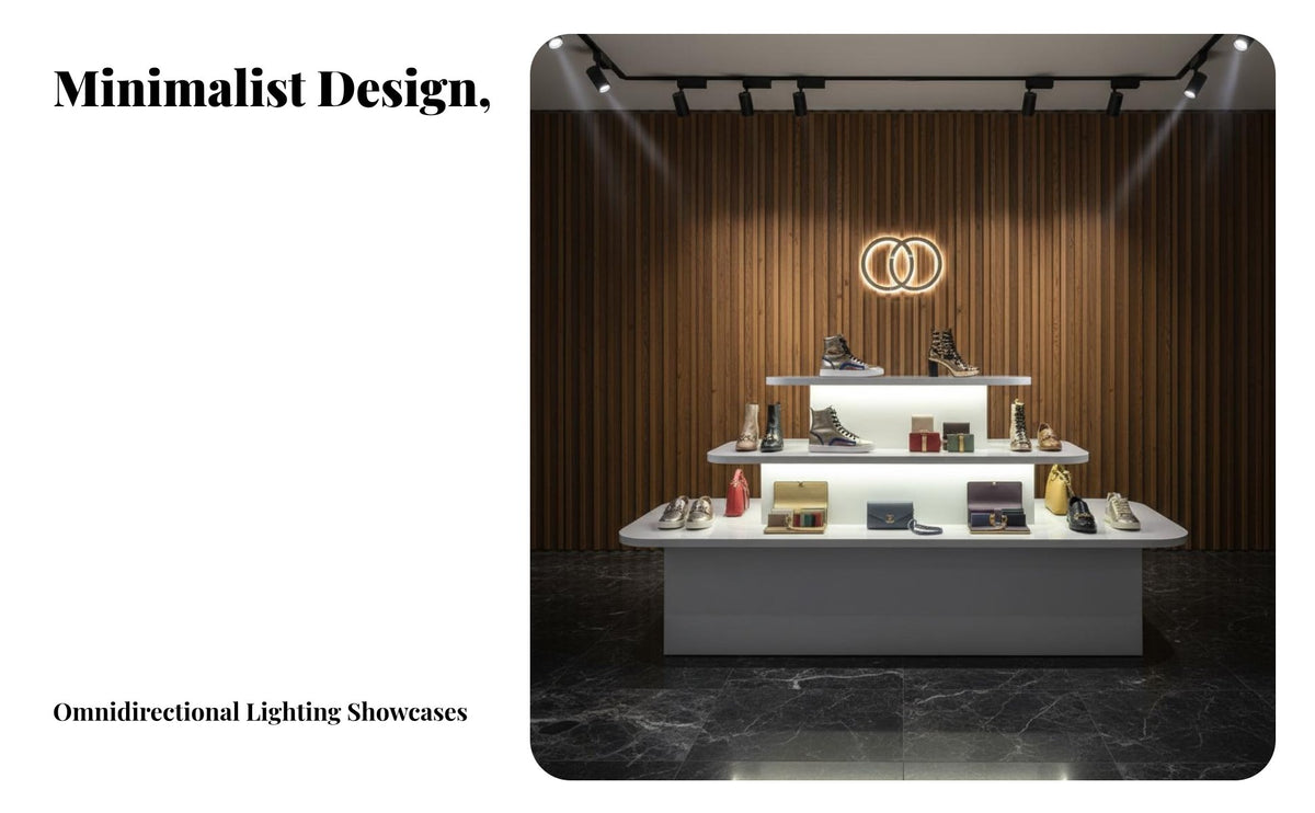 Double-Sided Merchandise Stand Modern Design Multi-Layer Shoe Rack Stable Structure 3-Tier Lighted Display Table for Showrooms, Boutiques, Exhibitions