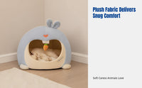 Soft-Textured Cave Bed Warm and Warm hareShaped Pet Den Semi-Enclosed Design Soft Texture for Felines, Winter Use, Sleeping