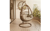 Egg Chair with Stand Rattan-Style Hanging Basket Chair Indoor Furniture for Adults, Balcony, Living Room, Backyard