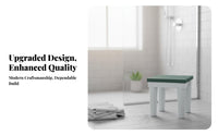 Slatted Plastic Footstool Non-Slip Shower Seat Space-Saving for Outdoor, Seniors