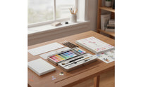 Beginner-Friendly Watercolor Workbook with Paint Case Allcomplete Watercolor Painting Kit with Paper Easy to Use Book Compact for Classroom